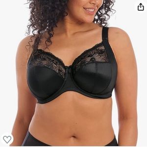 Elomi black satin bra 34J (us) 34GG (um)
